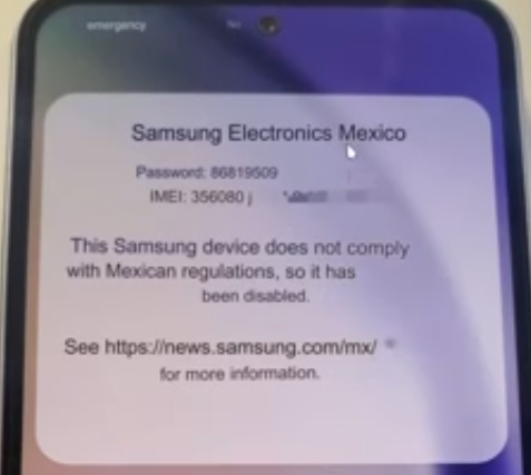 Сповіщення від Samsung про блокування смартфона